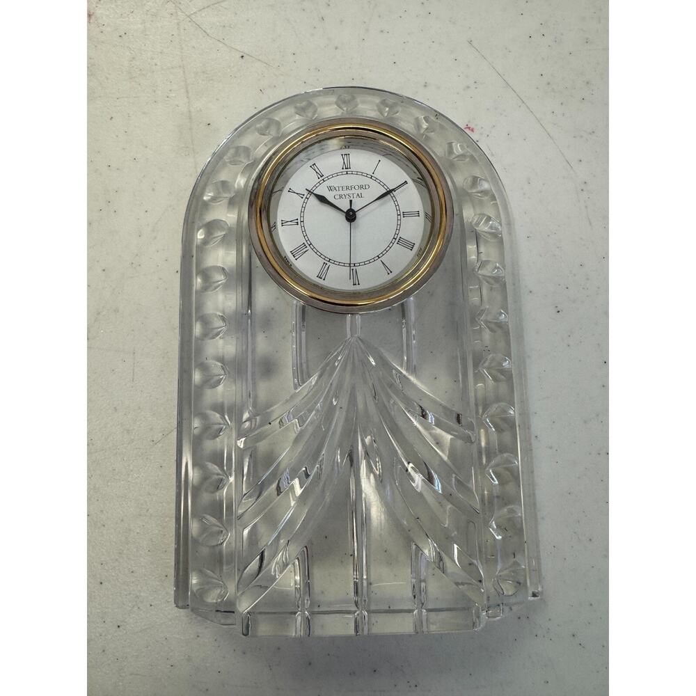 Vintage Waterford Ireland Crystal Overture Small Mantle Desk Clock Untested